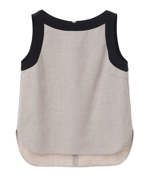 Tiara（ティアラ）の「バイカラーノースリーブブラウス（セットアップ可）（シャツ/ブラウス・レディース・ベージュ/チャコールグレー/ブラック・FREE）」の11枚目の写真