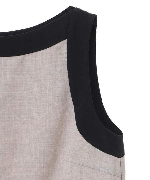 Tiara（ティアラ）の「バイカラーノースリーブブラウス（セットアップ可）（シャツ/ブラウス・レディース・ベージュ/チャコールグレー/ブラック・FREE）」の14枚目の写真