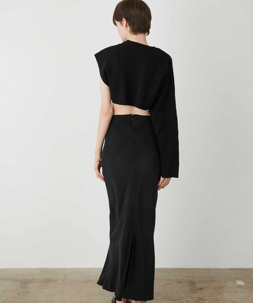 LA PEAU DE GEM(ラポドゥジェム)の「【LA PEAU DE GEM】pintuck asymmetry knit/ピンタックアシンメトリーニット(ニット/セーター・レディース・ブラック/ホワイト・FREE)」の18枚目の写真