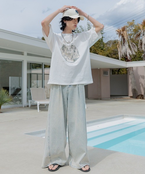 Anui(アニュイ)の「【UNISEX/2サイズ展開】ビンテージヤンラビロックTシャツ(Tシャツ/カットソー・レディース・オフホワイト/ブラック/エンジ・MEDIUM/LARGE)」の15枚目の写真