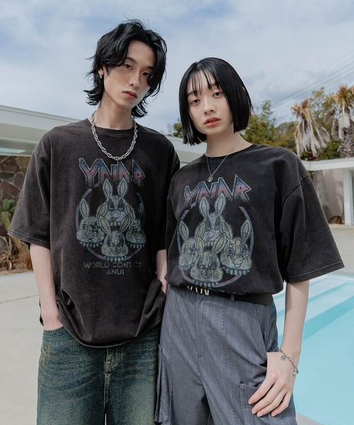 Anui(アニュイ)の「【UNISEX/2サイズ展開】ビンテージヤンラビロックTシャツ(Tシャツ/カットソー・レディース・オフホワイト/ブラック/エンジ・MEDIUM/LARGE)」の16枚目の写真