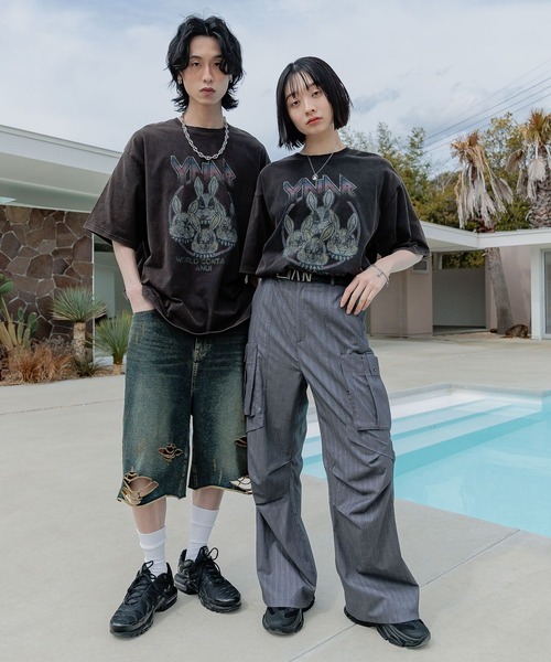 Anui(アニュイ)の「【UNISEX/2サイズ展開】ビンテージヤンラビロックTシャツ(Tシャツ/カットソー・レディース・オフホワイト/ブラック/エンジ・MEDIUM/LARGE)」の17枚目の写真