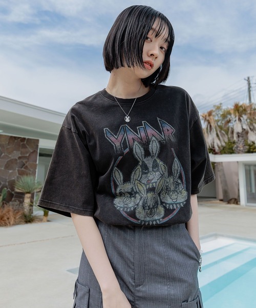 Anui(アニュイ)の「【UNISEX/2サイズ展開】ビンテージヤンラビロックTシャツ(Tシャツ/カットソー・レディース・オフホワイト/ブラック/エンジ・MEDIUM/LARGE)」の18枚目の写真
