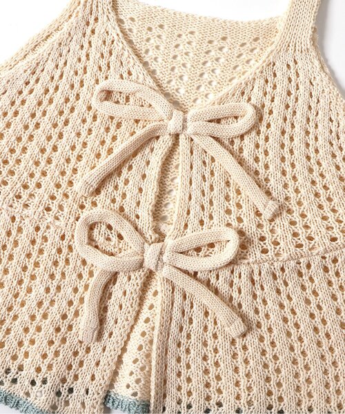 BREEZE（ブリーズ）の「【ジュニア対応】サマーニットビスチェ（ベスト・キッズ・ブラック/アイボリー・90/100/120/140）」の8枚目の写真