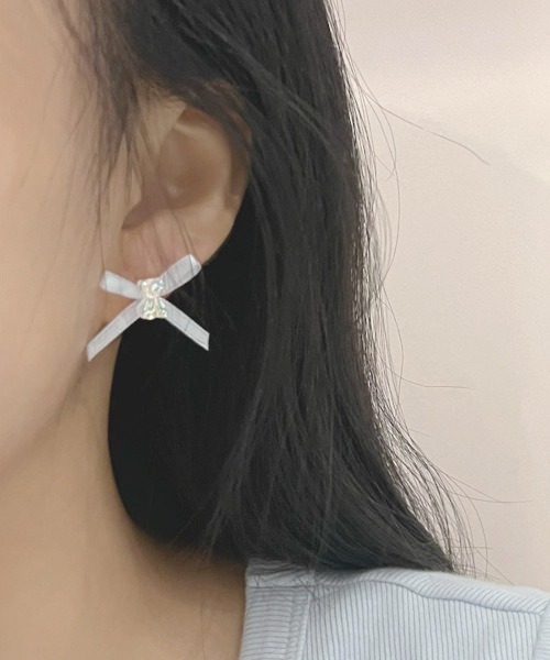 美品】accessories mau つつっぽピアスsilver ブルーグレー