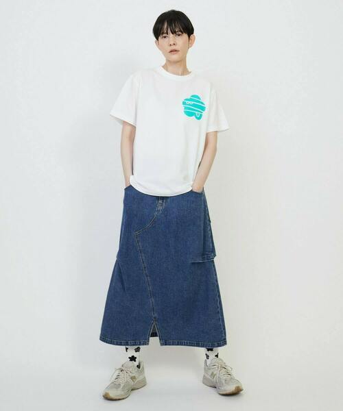 FRAPBOIS（フラボア）の「パーキーT（Tシャツ/カットソー・レディース・ホワイト/オレンジ/ネイビー・1/2）」の6枚目の写真