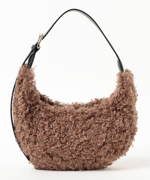 VIOLAd'ORO（ヴィオラドーロ）の「【1/15値下げ】VIOLAd’ORO / エコファー ハーフムーン バッグ（トートバッグ・レディース・ブラウン・ONE SIZE）」の4枚目の写真