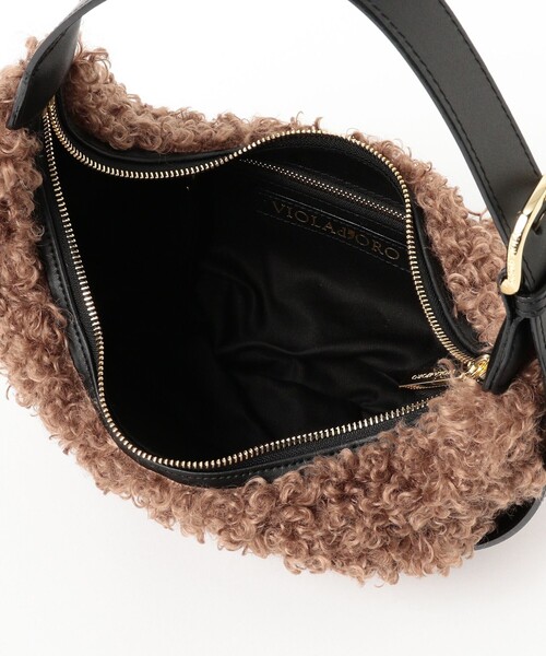 VIOLAd'ORO / エコファー ハーフムーン バッグ（トートバッグ