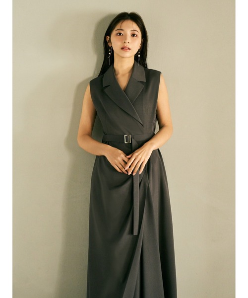 FRAY I.D（フレイアイディー）の「ドレープテーラードジレワンピース