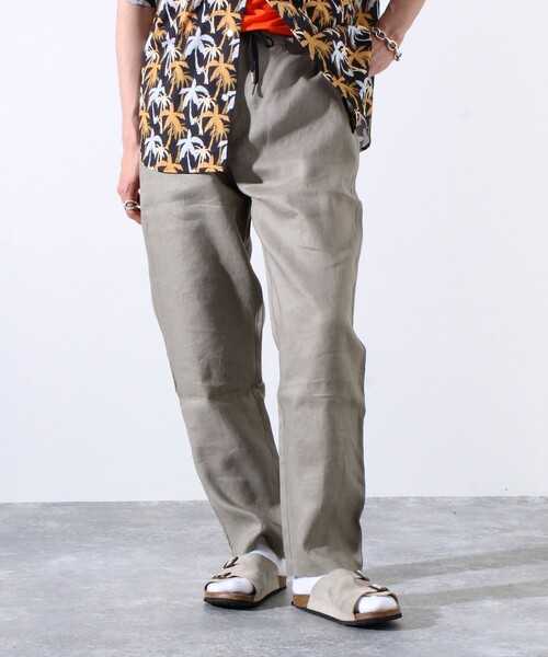 GLOSTER（グロスター）の「【GLOSTER/グロスター】リネン100% イージーパンツ リラックスフィット（その他パンツ・メンズ・ネイビー/ブルー/オリーブ/ベージュ/グレイッシュベージュ・S/M/L/XL）」の3枚目の写真