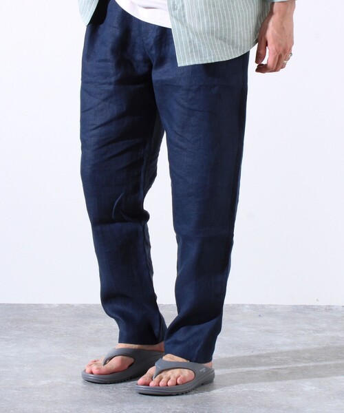 GLOSTER（グロスター）の「【GLOSTER/グロスター】リネン100% イージーパンツ リラックスフィット（その他パンツ・メンズ・ネイビー/ブルー/オリーブ/ベージュ/グレイッシュベージュ・S/M/L/XL）」の21枚目の写真