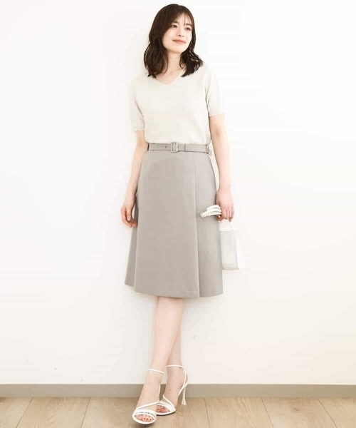 OFUON le MK（オフオンルエムケー）の「ガーター編み半袖ラメニット/洗える/WEB限定サイズあり（ニット/セーター・レディース・ライトグレー/ピンク/イエロー/グレー・36/38/40）」の12枚目の写真