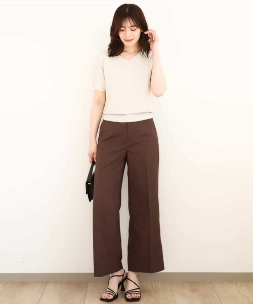 OFUON le MK（オフオンルエムケー）の「ガーター編み半袖ラメニット/洗える/WEB限定サイズあり（ニット/セーター・レディース・ライトグレー/ピンク/イエロー/グレー・36/38/40）」の13枚目の写真