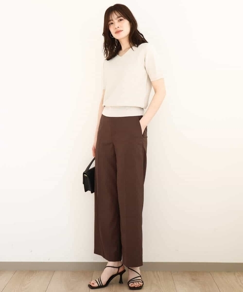 OFUON le MK（オフオンルエムケー）の「ガーター編み半袖ラメニット/洗える/WEB限定サイズあり（ニット/セーター・レディース・ライトグレー/ピンク/イエロー/グレー・36/38/40）」の14枚目の写真