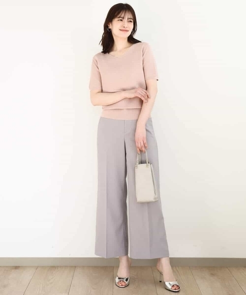 OFUON le MK（オフオンルエムケー）の「ガーター編み半袖ラメニット/洗える/WEB限定サイズあり（ニット/セーター・レディース・ライトグレー/ピンク/イエロー/グレー・36/38/40）」の16枚目の写真