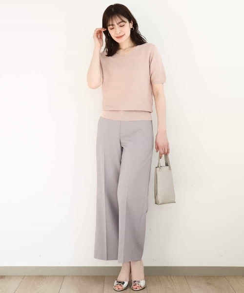 OFUON le MK（オフオンルエムケー）の「ガーター編み半袖ラメニット/洗える/WEB限定サイズあり（ニット/セーター・レディース・ライトグレー/ピンク/イエロー/グレー・36/38/40）」の18枚目の写真