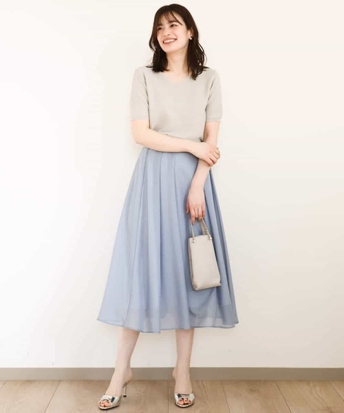 OFUON le MK（オフオンルエムケー）の「ガーター編み半袖ラメニット/洗える/WEB限定サイズあり（ニット/セーター・レディース・ライトグレー/ピンク/イエロー/グレー・36/38/40）」の21枚目の写真