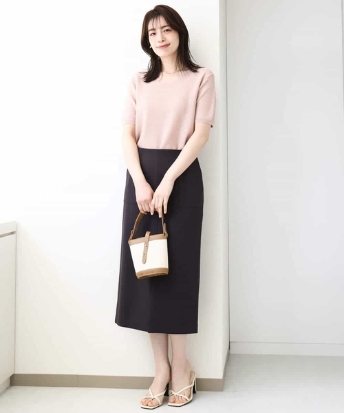 OFUON le MK（オフオンルエムケー）の「ガーター編み半袖ラメニット/洗える/WEB限定サイズあり（ニット/セーター・レディース・ライトグレー/ピンク/イエロー/グレー・36/38/40）」の22枚目の写真