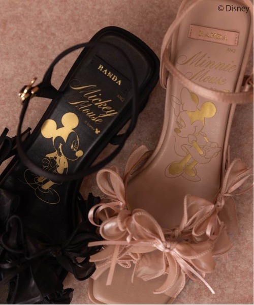 RANDA(ランダ)の「【Mickey&Minnie】/ランダムリボンサンダル(サンダル・レディース・ピンク/ブラック・L/S/M/LL)」の12枚目の写真