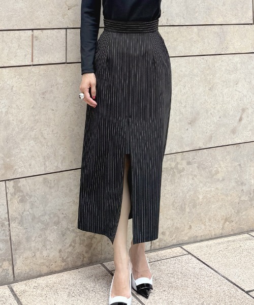 JENNE（ジェンヌ）の「センター深スリットスカート（スカート・レディース・ネイビー/ブラック/ホワイト・SMALL/MEDIUM/LARGE）」の9枚目の写真
