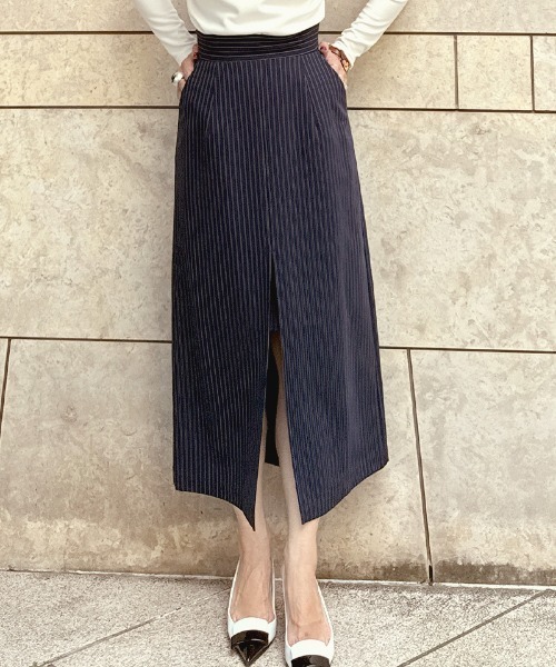 JENNE（ジェンヌ）の「センター深スリットスカート（スカート・レディース・ネイビー/ブラック/ホワイト・SMALL/MEDIUM/LARGE）」の15枚目の写真