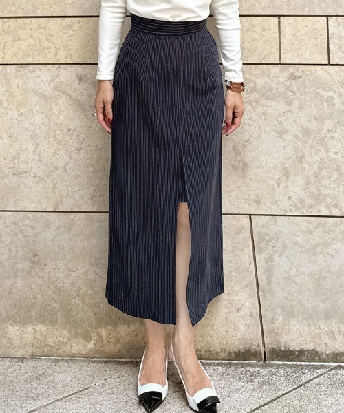 JENNE（ジェンヌ）の「センター深スリットスカート（スカート・レディース・ネイビー/ブラック/ホワイト・SMALL/MEDIUM/LARGE）」の22枚目の写真