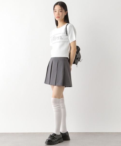 Heather（ヘザー）の「ジャガードロゴニット（半袖）　452800（ニット/セーター・レディース・オフホワイト/レッド/ネイビー・FREE）」の6枚目の写真