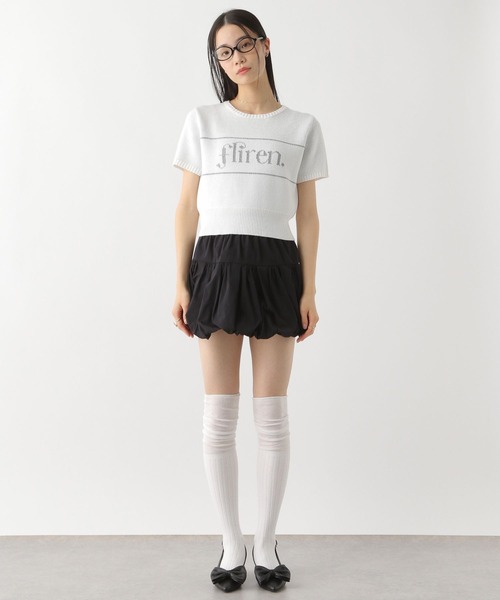 Heather（ヘザー）の「ジャガードロゴニット（半袖）　452800（ニット/セーター・レディース・オフホワイト/レッド/ネイビー・FREE）」の8枚目の写真