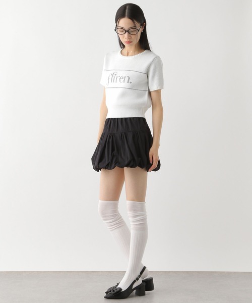 Heather（ヘザー）の「ジャガードロゴニット（半袖）　452800（ニット/セーター・レディース・オフホワイト/レッド/ネイビー・FREE）」の9枚目の写真