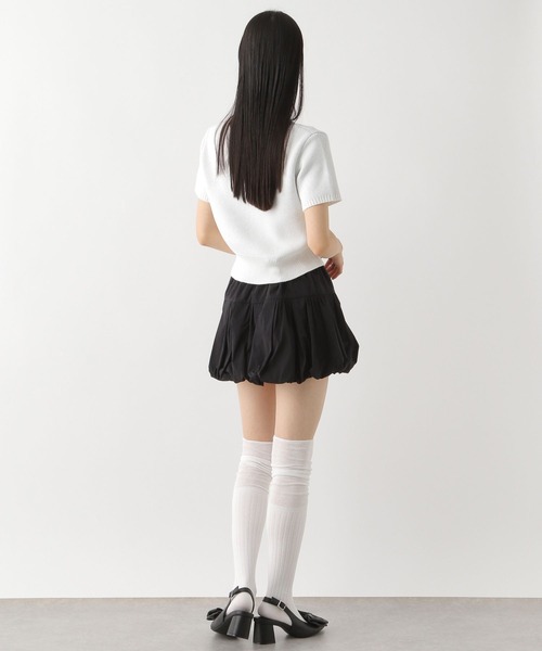 Heather（ヘザー）の「ジャガードロゴニット（半袖）　452800（ニット/セーター・レディース・オフホワイト/レッド/ネイビー・FREE）」の10枚目の写真