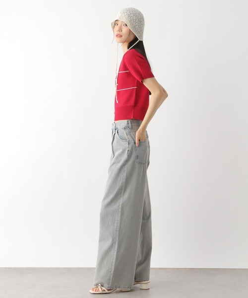 Heather（ヘザー）の「ジャガードロゴニット（半袖）　452800（ニット/セーター・レディース・オフホワイト/レッド/ネイビー・FREE）」の16枚目の写真