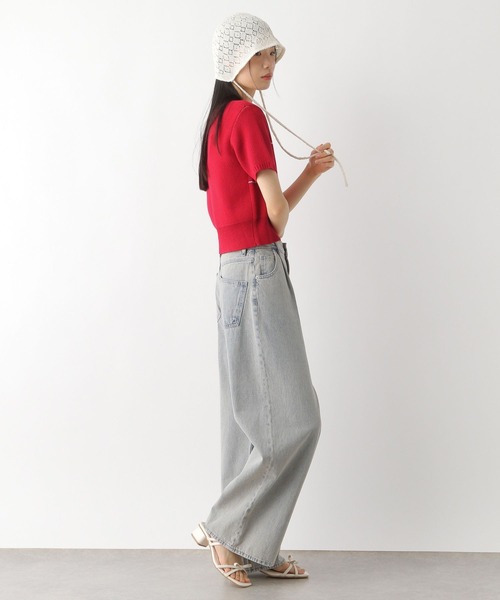 Heather（ヘザー）の「ジャガードロゴニット（半袖）　452800（ニット/セーター・レディース・オフホワイト/レッド/ネイビー・FREE）」の17枚目の写真