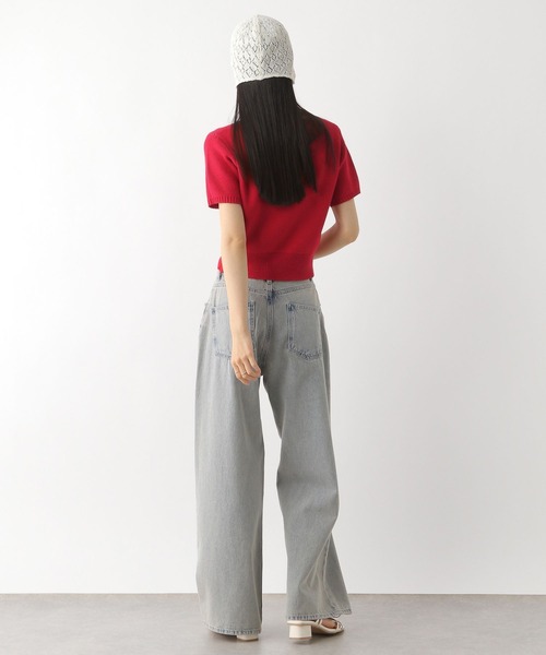 Heather（ヘザー）の「ジャガードロゴニット（半袖）　452800（ニット/セーター・レディース・オフホワイト/レッド/ネイビー・FREE）」の18枚目の写真