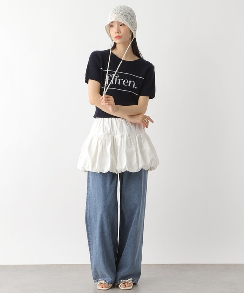 Heather（ヘザー）の「ジャガードロゴニット（半袖）　452800（ニット/セーター・レディース・オフホワイト/レッド/ネイビー・FREE）」の22枚目の写真