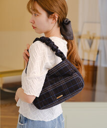 Kastane | 【500mlペットボトル収納可能】チェックシャーリングBAG(トートバッグ)