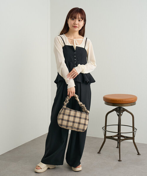 Kastane チェックシャーリングバッグ　カスタネ セール】【500mlペットボトル収納可能】チェックシャーリングBAG