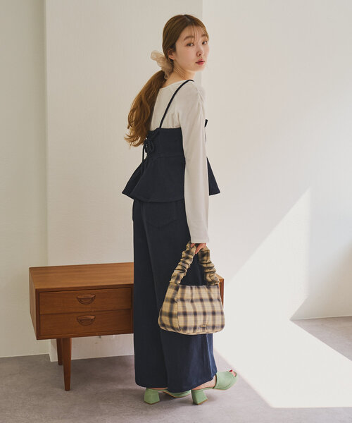 セール】【500mlペットボトル収納可能】チェックシャーリングBAG