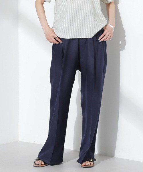 NANO universe（ナノユニバース）の「ツータックワイドパンツ（その他パンツ・レディース・ダークネイビー/グレー系その他4/ライトブルー・FREE）」の16枚目の写真