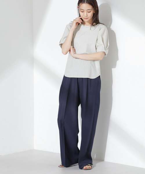 NANO universe（ナノユニバース）の「ツータックワイドパンツ（その他パンツ・レディース・ダークネイビー/グレー系その他4/ライトブルー・FREE）」の22枚目の写真
