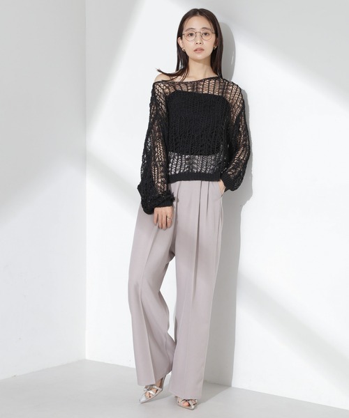 NANO universe（ナノユニバース）の「ツータックワイドパンツ（その他パンツ・レディース・ダークネイビー/グレー系その他4/ライトブルー・FREE）」の7枚目の写真