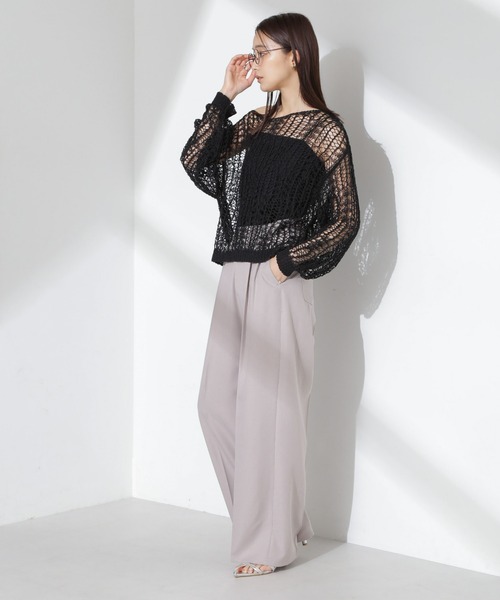 NANO universe（ナノユニバース）の「ツータックワイドパンツ（その他パンツ・レディース・ダークネイビー/グレー系その他4/ライトブルー・FREE）」の8枚目の写真