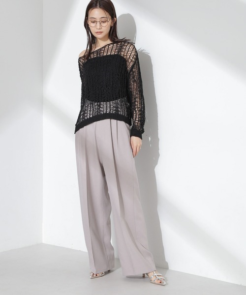 NANO universe（ナノユニバース）の「ツータックワイドパンツ（その他パンツ・レディース・ダークネイビー/グレー系その他4/ライトブルー・FREE）」の9枚目の写真