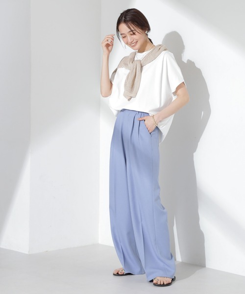 NANO universe（ナノユニバース）の「ツータックワイドパンツ（その他パンツ・レディース・ダークネイビー/グレー系その他4/ライトブルー・FREE）」の11枚目の写真