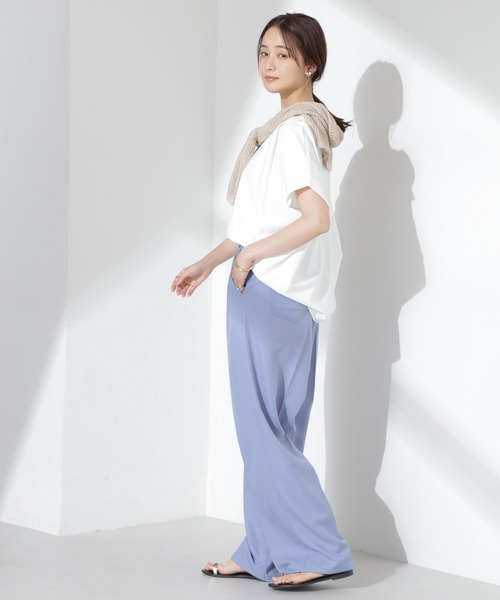 NANO universe（ナノユニバース）の「ツータックワイドパンツ（その他パンツ・レディース・ダークネイビー/グレー系その他4/ライトブルー・FREE）」の12枚目の写真