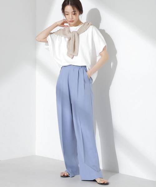 NANO universe（ナノユニバース）の「ツータックワイドパンツ（その他パンツ・レディース・ダークネイビー/グレー系その他4/ライトブルー・FREE）」の15枚目の写真