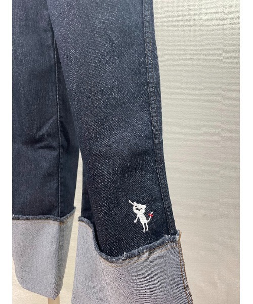 Rydia(リディア)の「ロールアップコビニャーデニム(デニムパンツ・レディース・ネイビー/ライトブルー・M)」の9枚目の写真