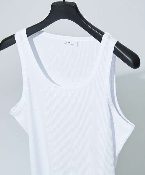 5351 POUR LES HOMMES（ゴーサンゴーイチプールオム）の「ベーシック リブ タンクトップ（タンクトップ・メンズ・ホワイト/ブラック・46/48）」の4枚目の写真