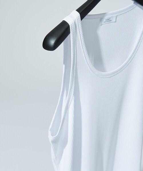 5351 POUR LES HOMMES（ゴーサンゴーイチプールオム）の「ベーシック リブ タンクトップ（タンクトップ・メンズ・ホワイト/ブラック・46/48）」の5枚目の写真