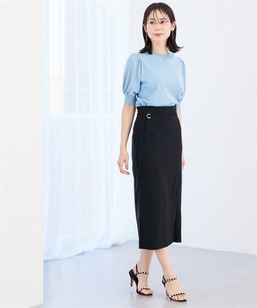 7days Life Styling(セブンデイズライフスタイリング)の「ドライタッチストレッチベルト付きナロースカート(ストレッチ・接触冷感・UVカット)<大きいサイズ有>(スカート・レディース・イエロー/ベージュ/ブラック・S/M/L/LL/3L)」の5枚目の写真