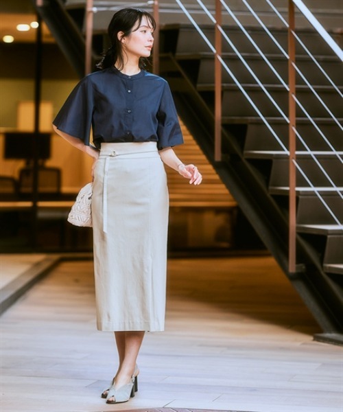 7days Life Styling(セブンデイズライフスタイリング)の「ドライタッチストレッチベルト付きナロースカート(ストレッチ・接触冷感・UVカット)<大きいサイズ有>(スカート・レディース・イエロー/ベージュ/ブラック・S/M/L/LL/3L)」の7枚目の写真